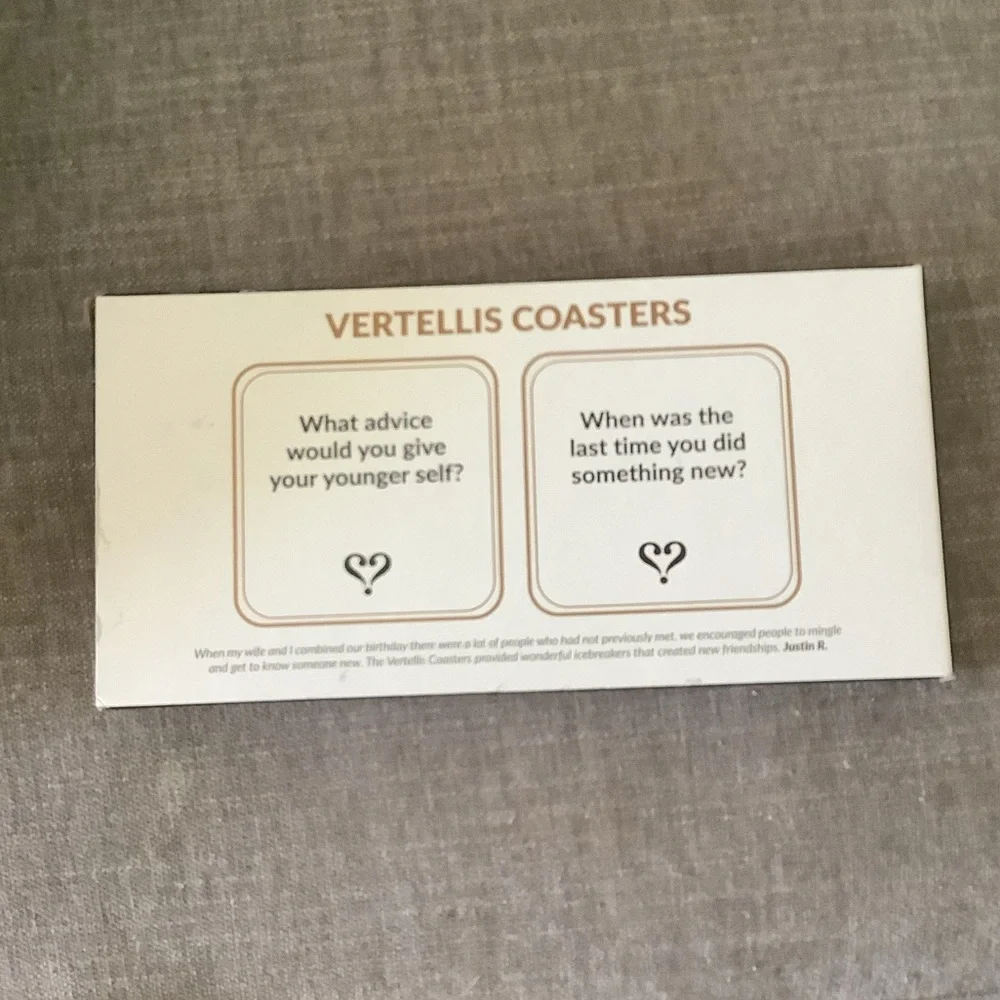 Vertellis Coasters, which are conversation starters  New in the box 🇺🇸